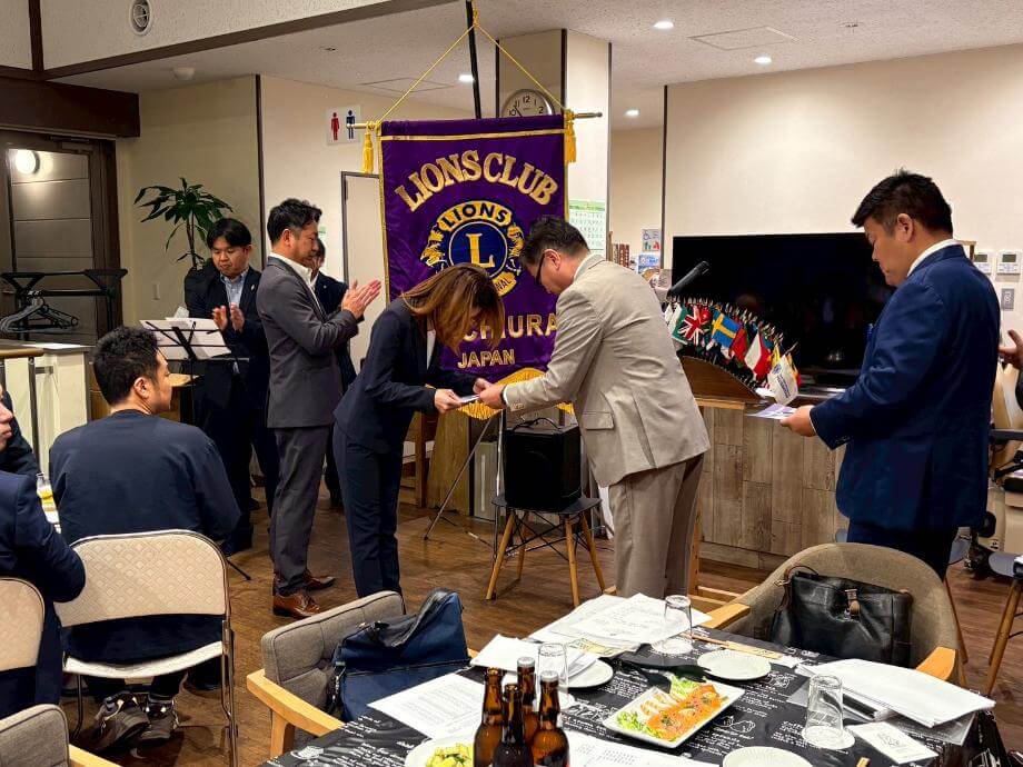 4月花見例会　入会式